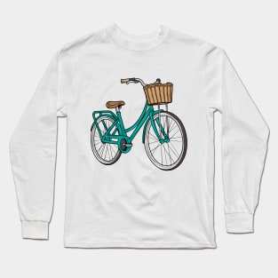 Lady's bike with Basket Long Sleeve T-Shirt